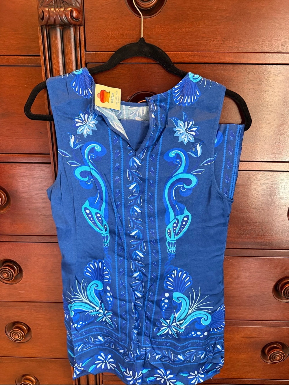 Blue Floral Sleeveless Top with matching pants